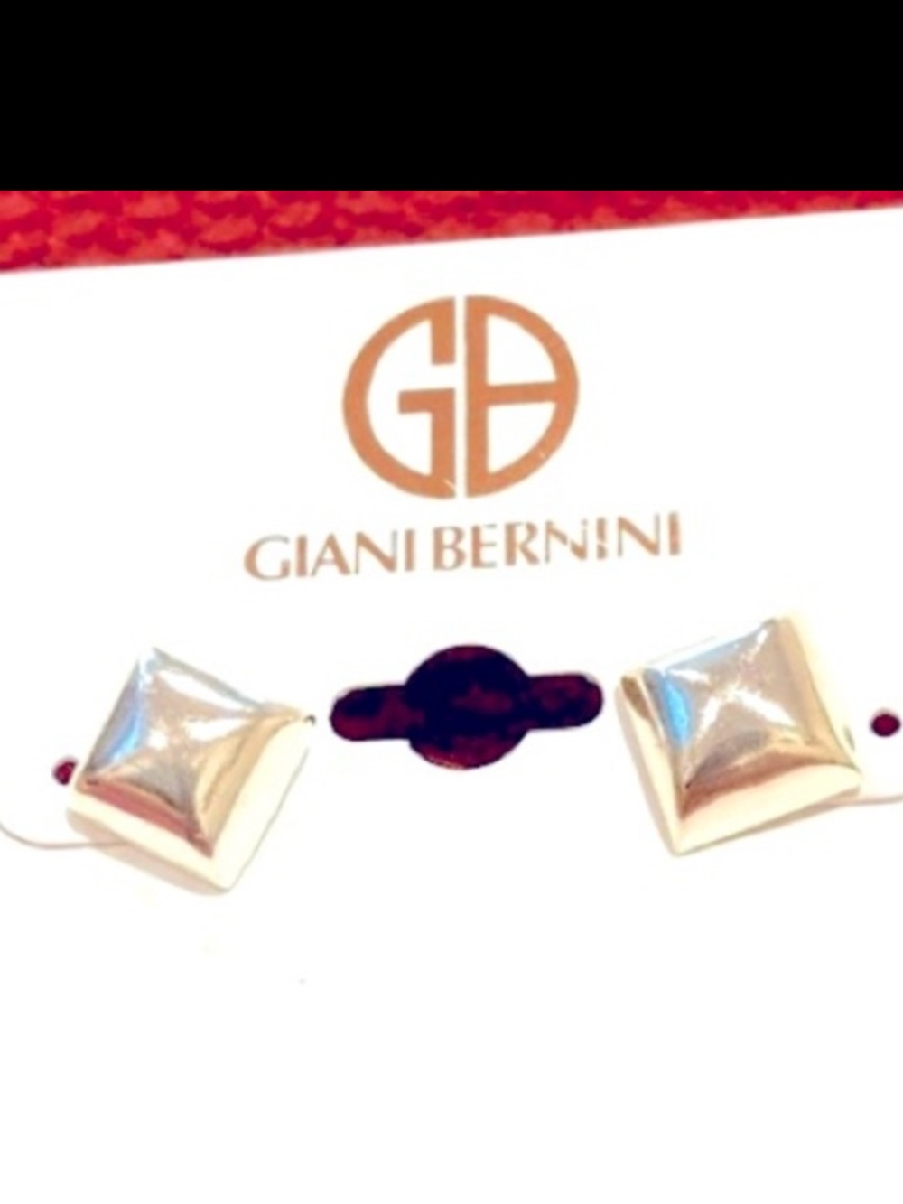 Giani Bernini Sterling Silver Square / Soft Pyramid Stud Earrings. NWT